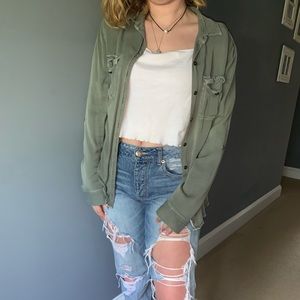 American Eagle Green Cardigan